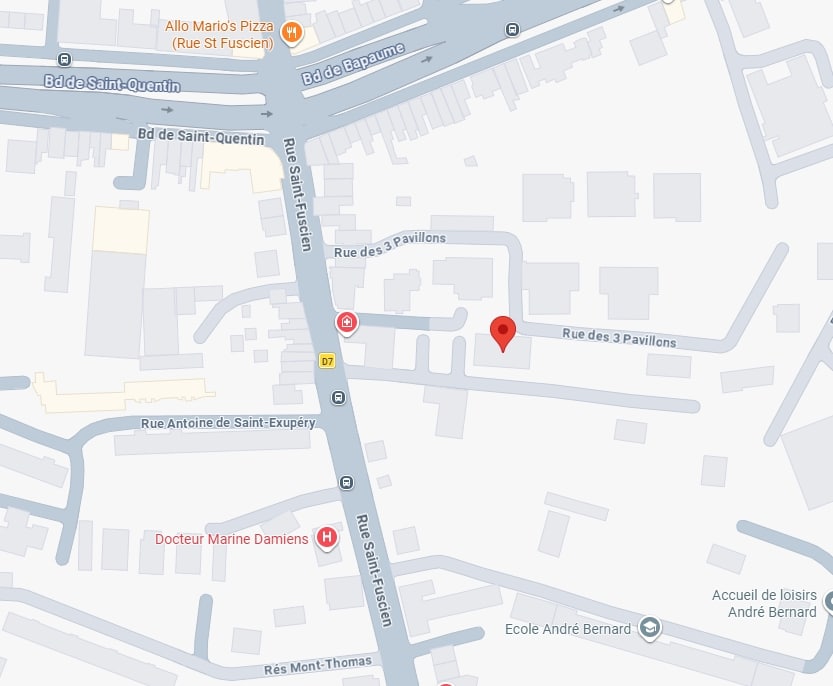 Localisation de l'Atelier Seigneur, 225 rue Saint-Fuscien à Amiens